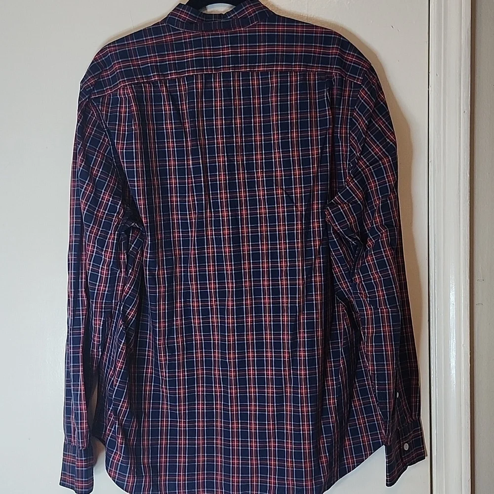 J. Crew Men's Blue and Red Checkered Shirt